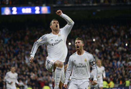 Ronaldo esulta dopo il gol del 3-2. Afp